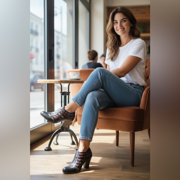 L’Artiste by Spring Step Brilliance Pump multi color leather woven unique - Picture 3 of 16